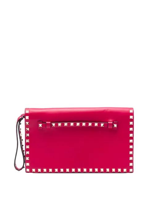 2000-2017 Leather Rockstud Flap clutch bag by VALENTINO GARAVANI 