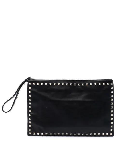 2000-2017 Leather Rockstud clutch bag by VALENTINO GARAVANI 