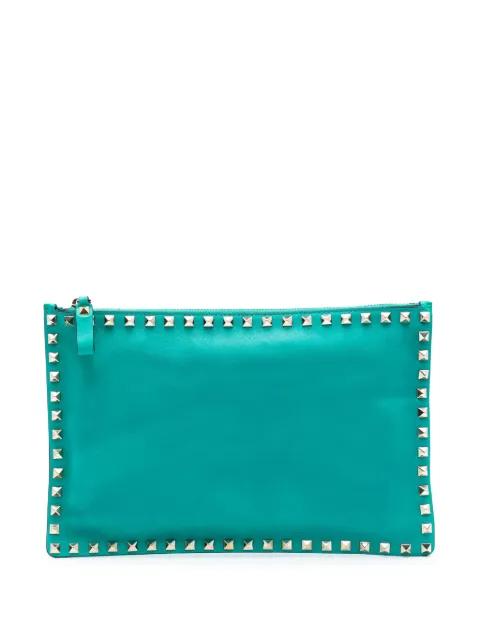 2000-2017 Leather Rockstud clutch bag by VALENTINO GARAVANI 
