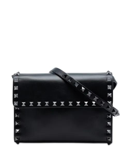 2000-2017 Small Vitello Monochrome Rockstud Flap crossbody bag by VALENTINO GARAVANI 