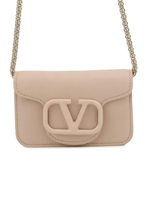 2018-2026 Leather VLogo Card Case on Chain crossbody bag by VALENTINO GARAVANI 