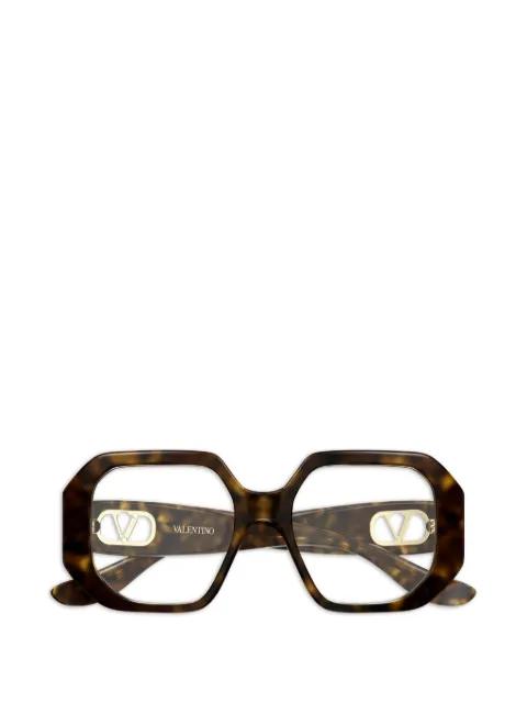 VLogo geometric-frame glasses by VALENTINO GARAVANI EYEWEAR