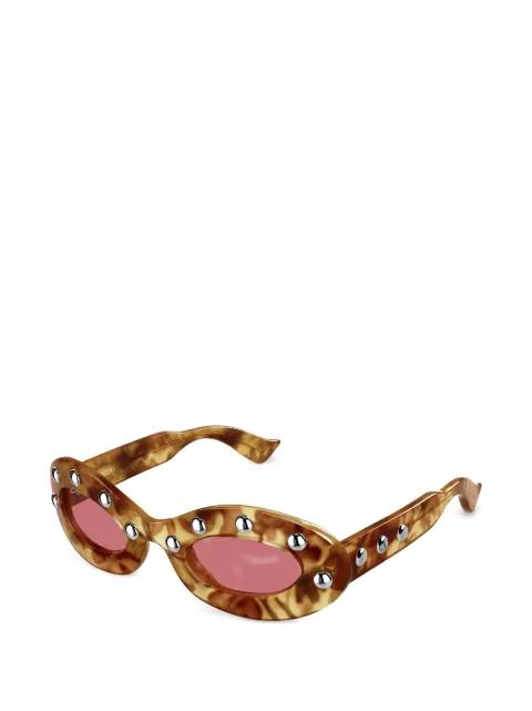 stud-embellished oval-frame sunglasses by VALENTINO GARAVANI EYEWEAR