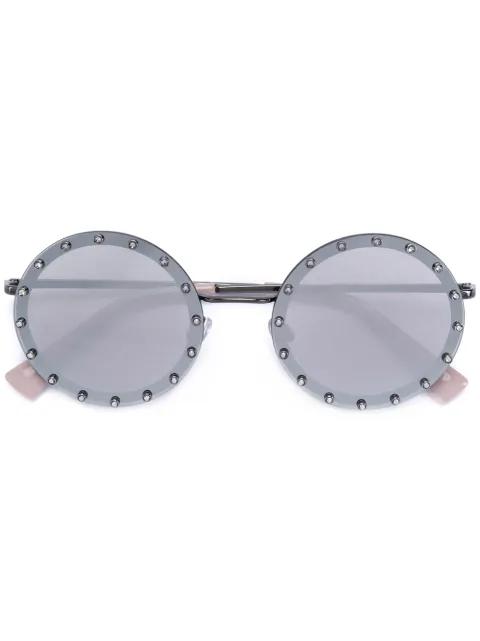 studded round-frame sunglasses by VALENTINO GARAVANI EYEWEAR