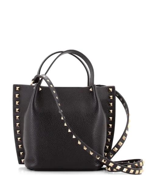 Rockstud Convertible Top Handle Open Leather Mini tote bag by VALENTINO GARAVANI 