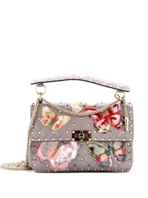Rockstud Spike Flap Bag Sequin Embellished Quilted Leather Medium shoulder bag by VALENTINO GARAVANI 
