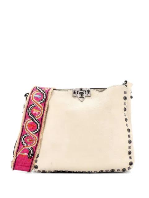 Rolling Rockstud Flip Lock Messenger Bag Leather with Cabochons Medium crossbody bag by VALENTINO GARAVANI 