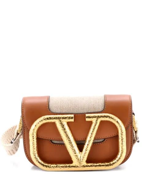 Supervee Linen with Leather Small crossbody bag by VALENTINO GARAVANI 