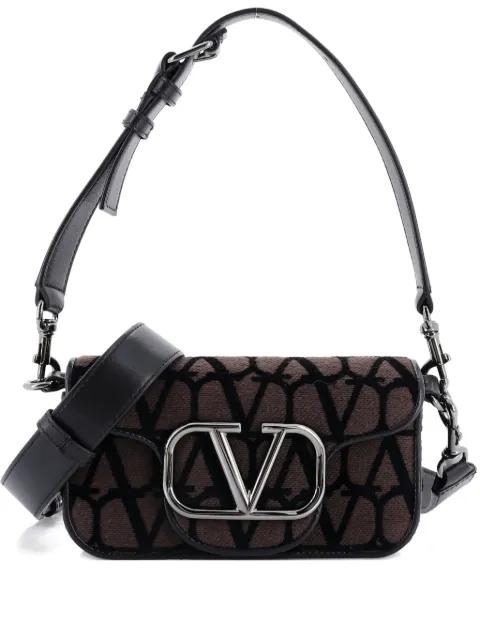 VLogo Loco Flap Shoulder Bag Toile Iconograph Fabric Small hobo bag by VALENTINO GARAVANI 