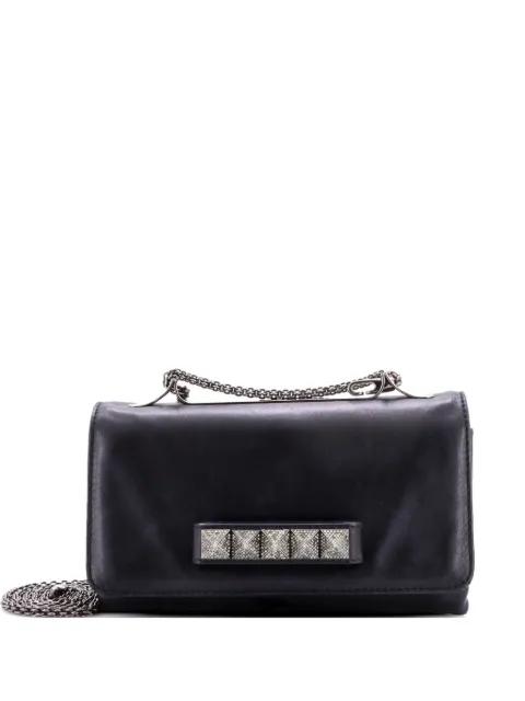 Va Va Voom Crystal Studs Leather Medium clutch bag by VALENTINO GARAVANI 