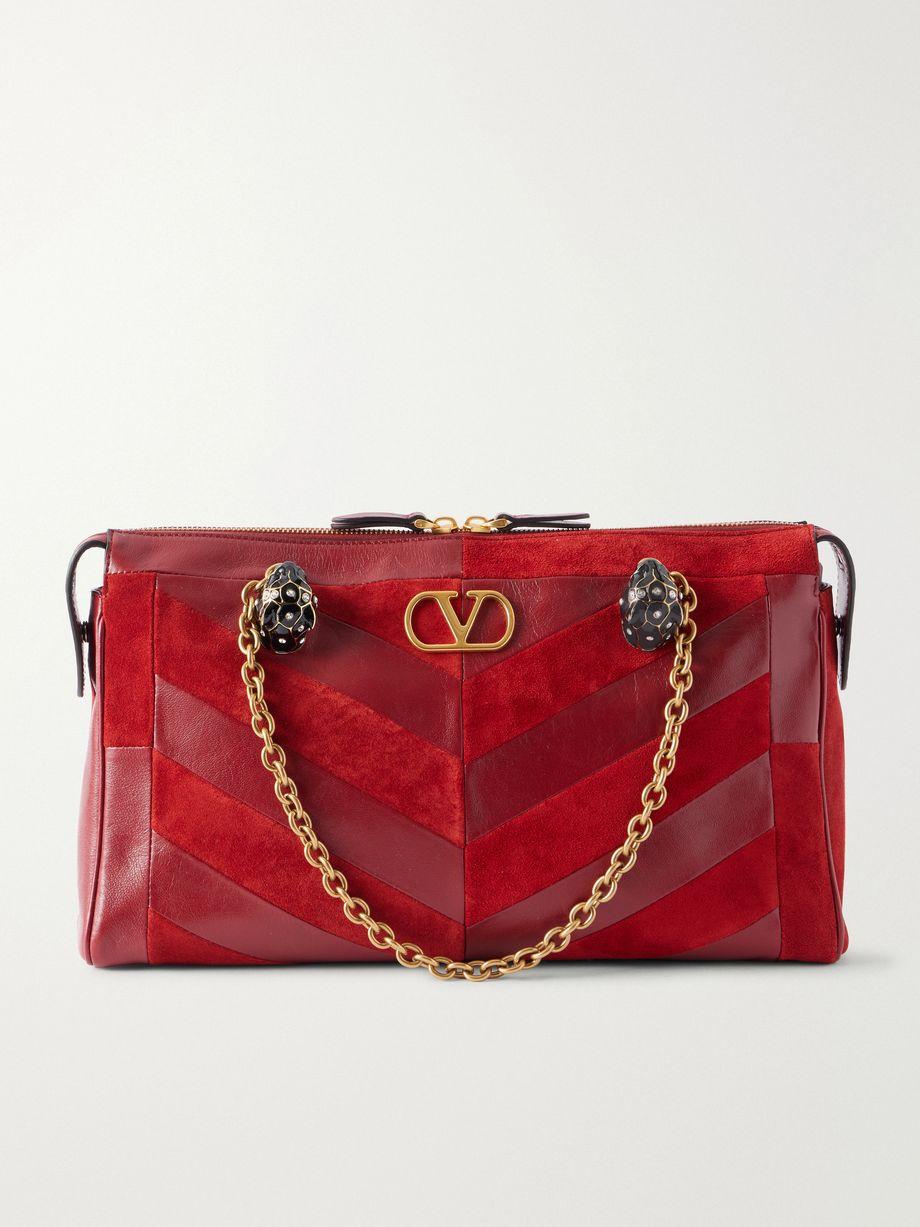 Growl medium embellished leather shoulder bag by VALENTINO