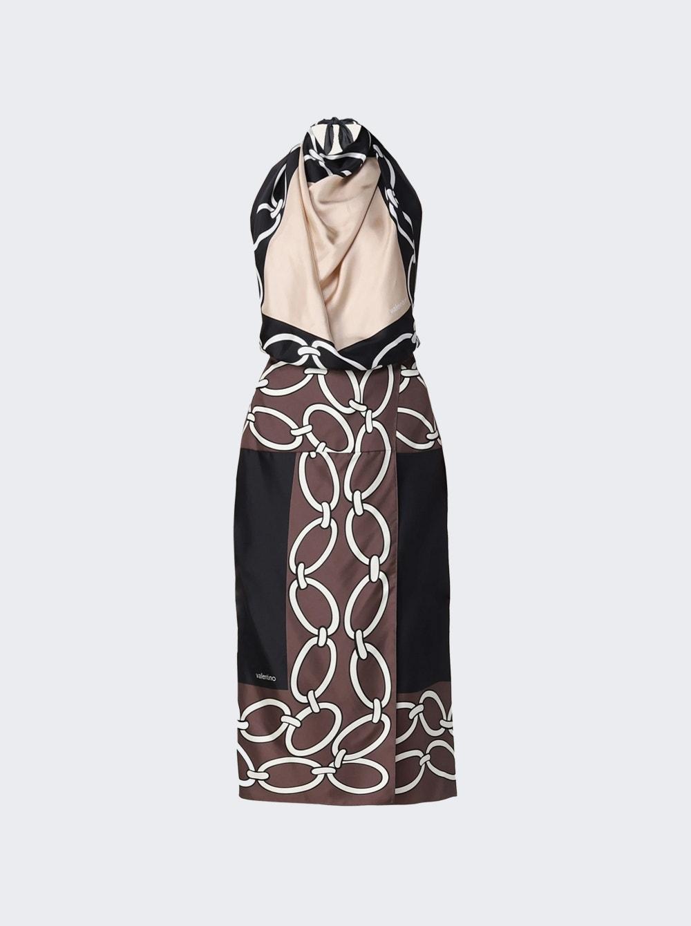 Halter Midi Dress Black by VALENTINO