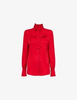 Heart-Print Scarf Silk Shirt by VALENTINO