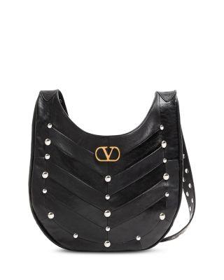Hoboho Studded Chevron VLogo Hobo Shoulder Bag by VALENTINO Hoboho Studded Chevron VLogo Hobo Shoulder Bag by VALENTINO