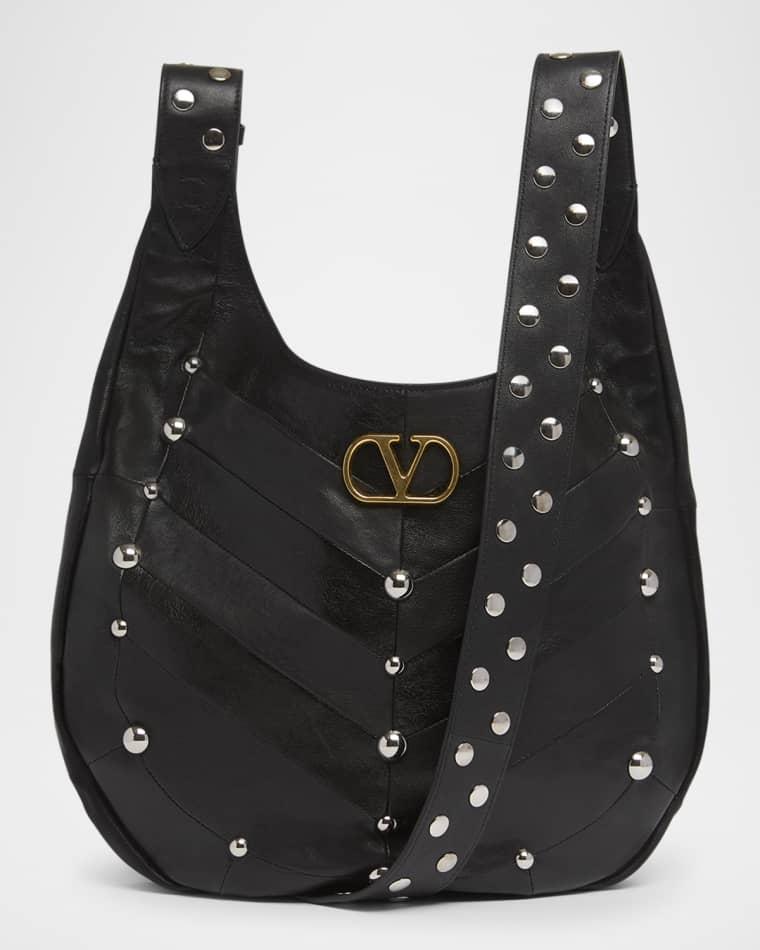 Hoboho Studded Patchwork Leather Hobo Bag by VALENTINO