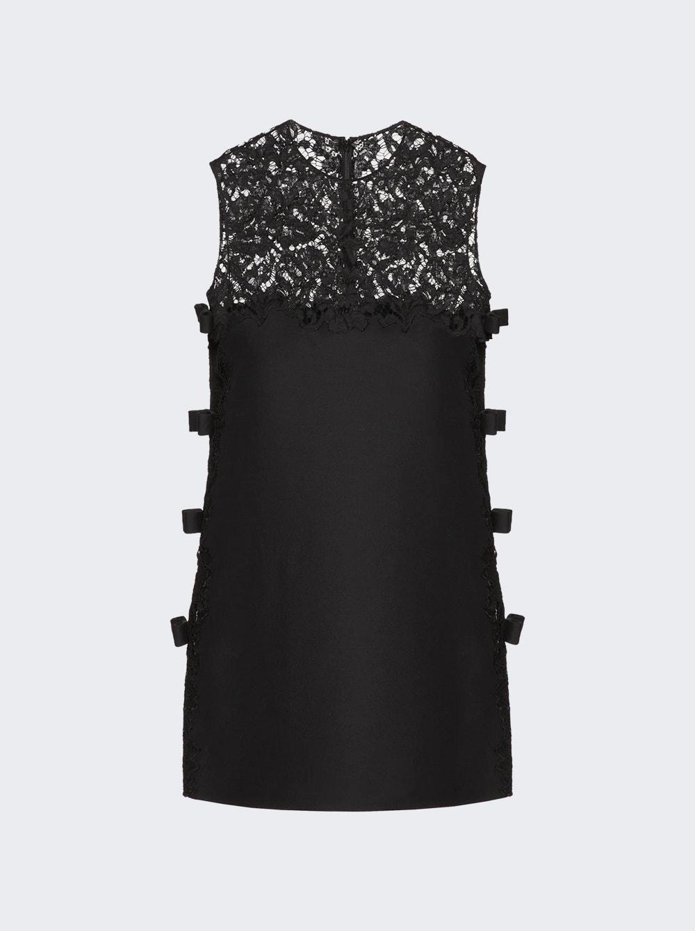 Lace Detail Mini Dress Black by VALENTINO