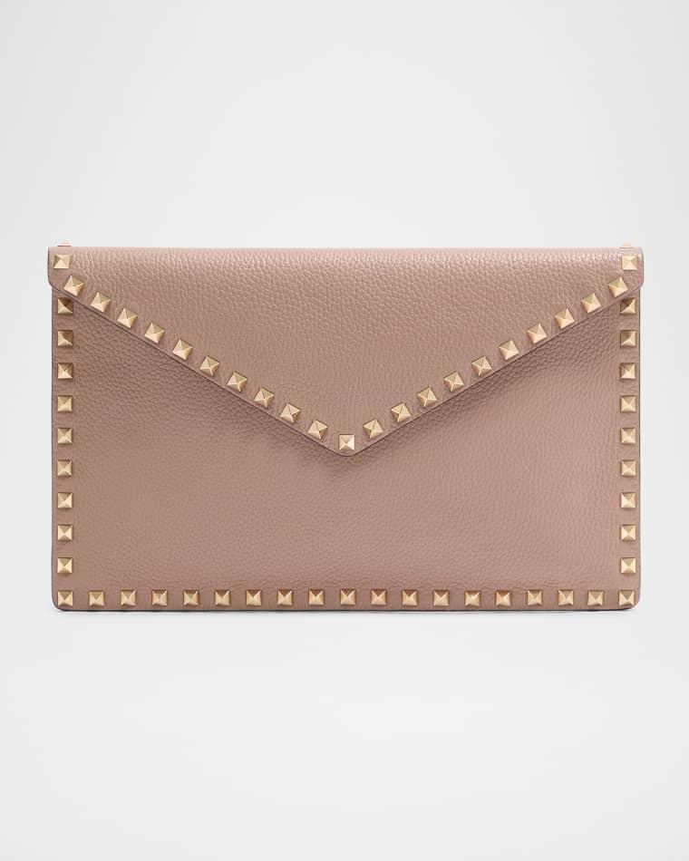 Large Rockstud Leather Flat Pouch Bag by VALENTINO