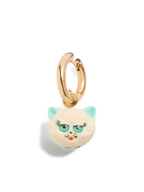 Le Chat De La Maison single earring in metal and nylon by VALENTINO