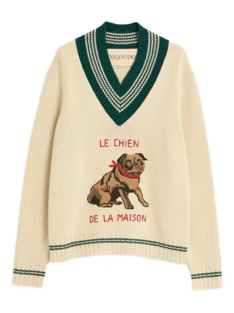 Le Chien De La Maison jacquard wool sweater by VALENTINO Le Chien De La Maison jacquard wool sweater by VALENTINO
