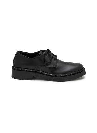 Leather M-Way Rockstud Derby Shoes by VALENTINO