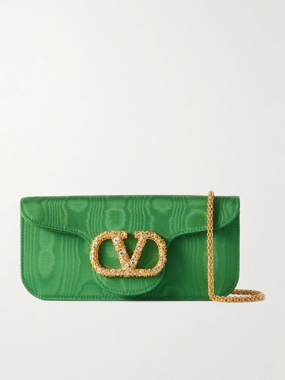 Locò embellished moire clutch by VALENTINO