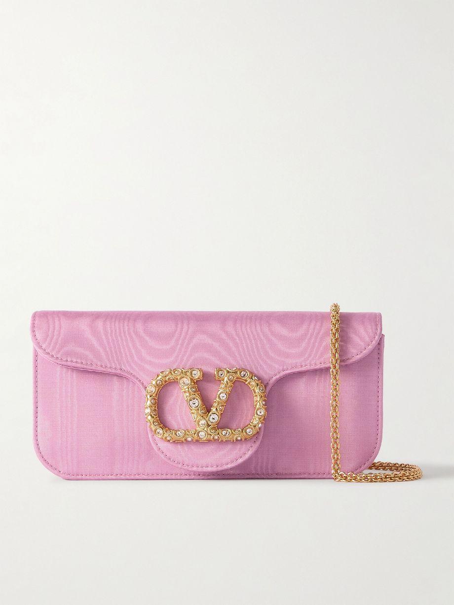 Locò embellished moire clutch by VALENTINO