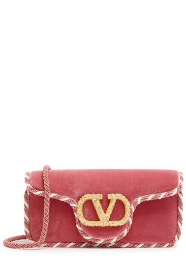 Locó embellished velvet clutch by VALENTINO Locó embellished velvet clutch by VALENTINO