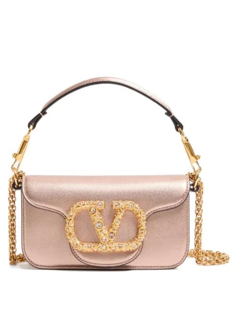 Locò small shoulder bag in laminated calfskin with jewel logo by VALENTINO