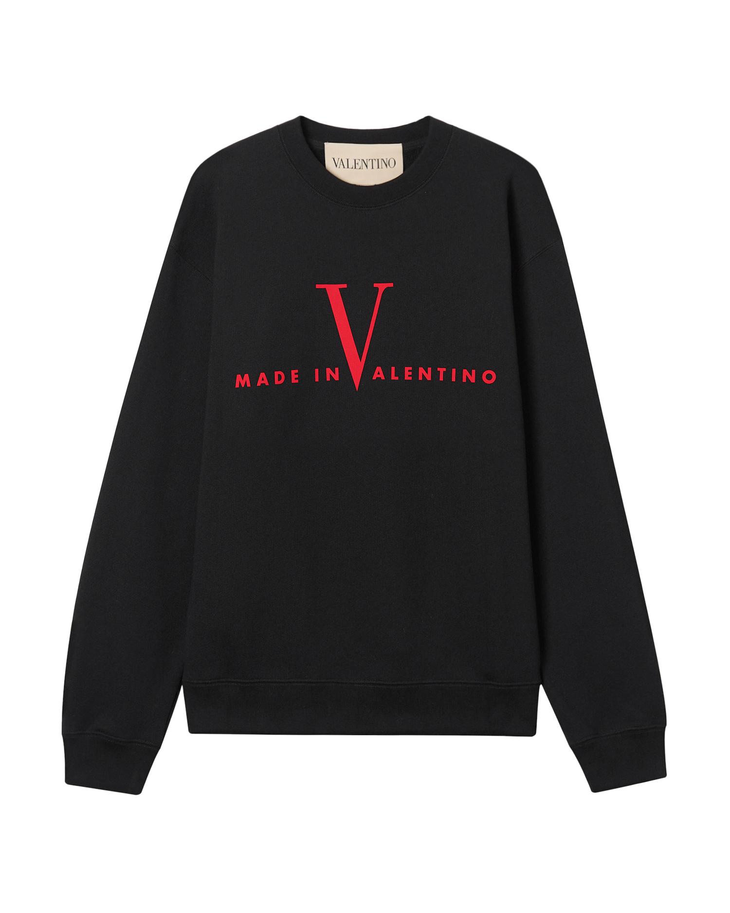 Made in Valentino print cotton crew neck sweatshirt by VALENTINO