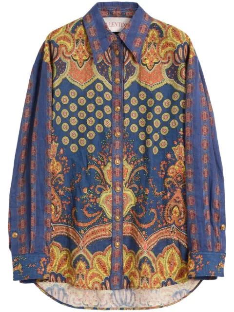 Medaglioni Voyage Imaginaire linen shirt by VALENTINO