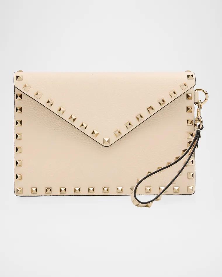 Medium Rockstud Grain Leather Pouch Bag by VALENTINO