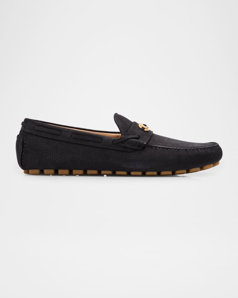 Men's Fastaway Grained Deerskin Suede Driving Loafers by VALENTINO