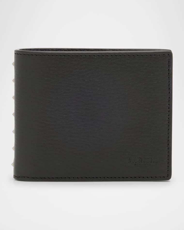 Men's Grained Leather Bifold Wallet by VALENTINO