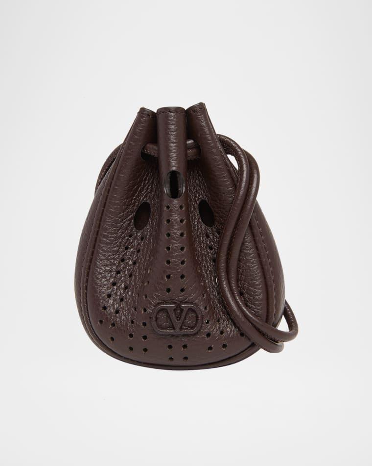 Men's Mini Drawstring Bag in Grained Leather by VALENTINO