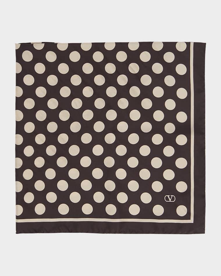 Men's Polka Dot Foulard Silk Pocket Square by VALENTINO