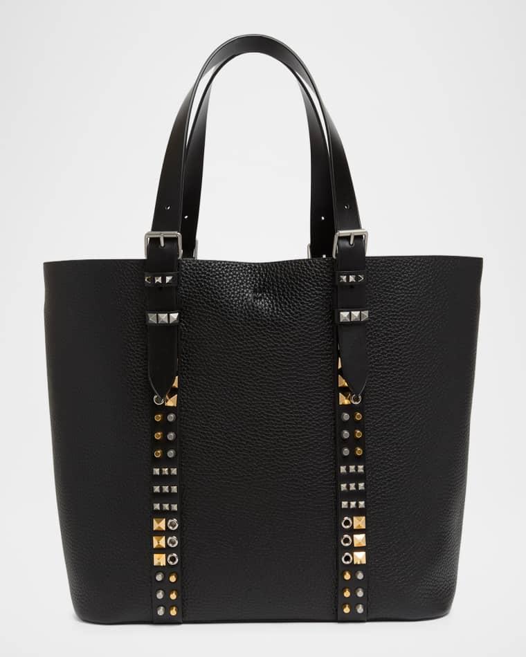Men's Rockstud Grainy Calfskin Medium Tote Bag by VALENTINO
