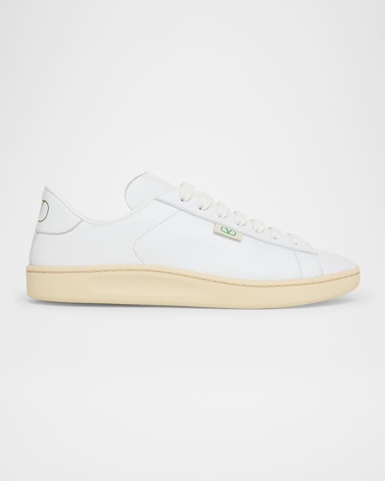 Men's Royco V Logo Calfskin Low-Top Sneakers by VALENTINO