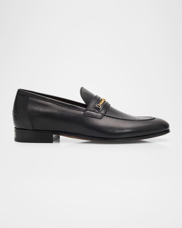 Men's Vlogo Signature Chain Kidskin Loafers by VALENTINO