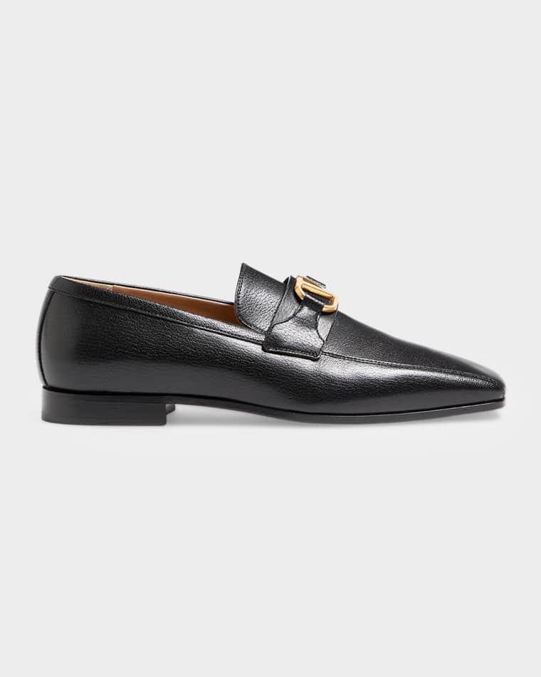 Men's Vlogo Signature Leather Loafers by VALENTINO