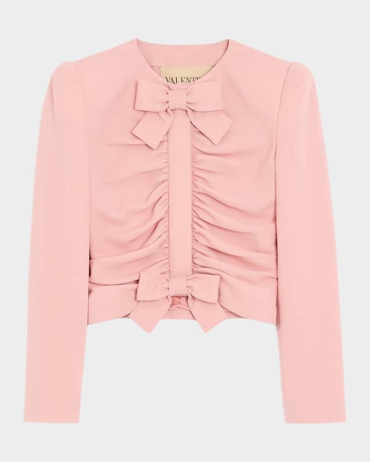 Metallic Floral Jacquard Cowl-Neck Top by VALENTINO