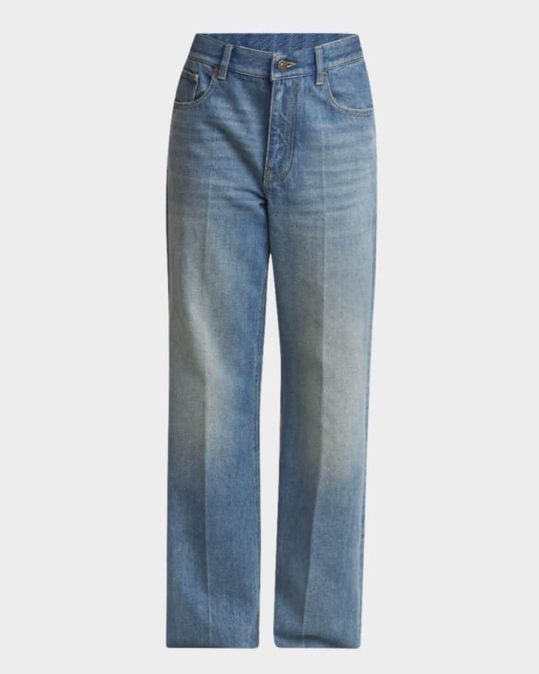 Mid-Rise Wide-Leg Denim Jeans by VALENTINO