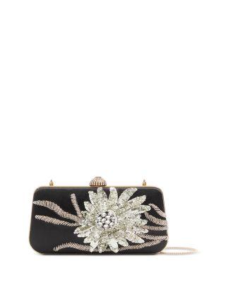 Minaudiere Rhinestone & Sequin Flower Chain Strap Wallet by VALENTINO
