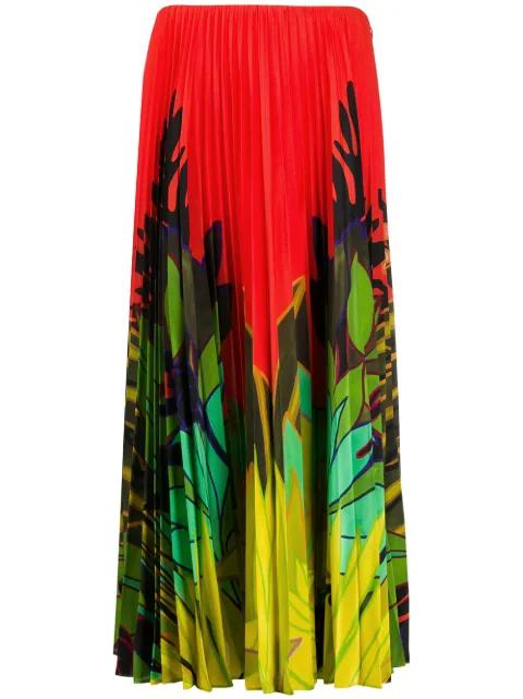 Mirrored Monkeys Forest pleated skirt by VALENTINO