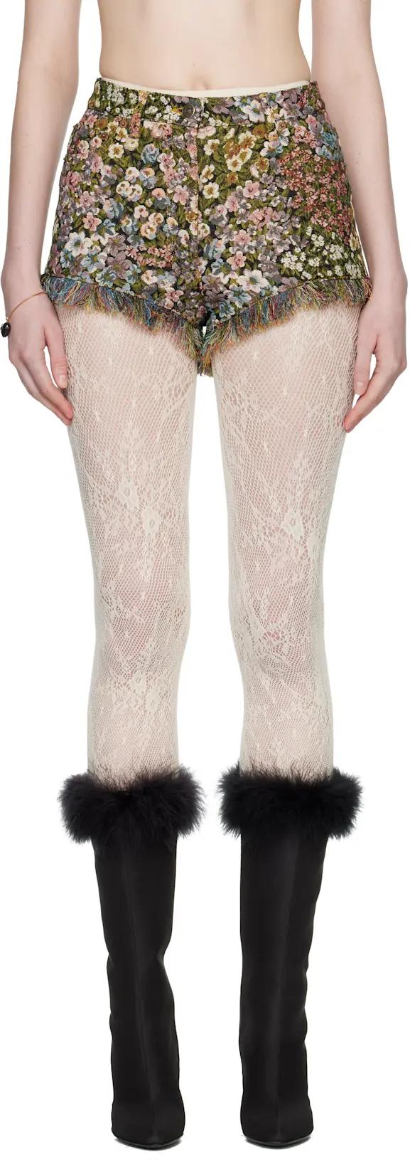 Multicolor Gobelin Après L'Hiver Fiorellini Shorts by VALENTINO