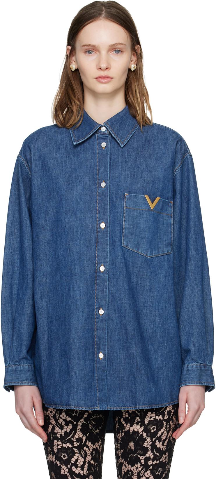 Navy Chambray Shirt by VALENTINO