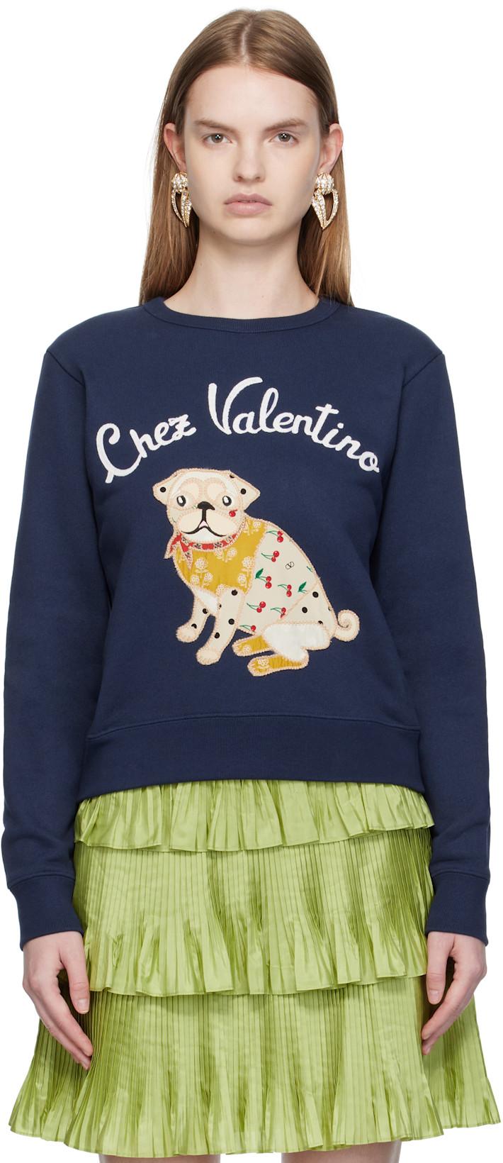 Navy 'Le Chien De La Maison' Sweatshirt by VALENTINO