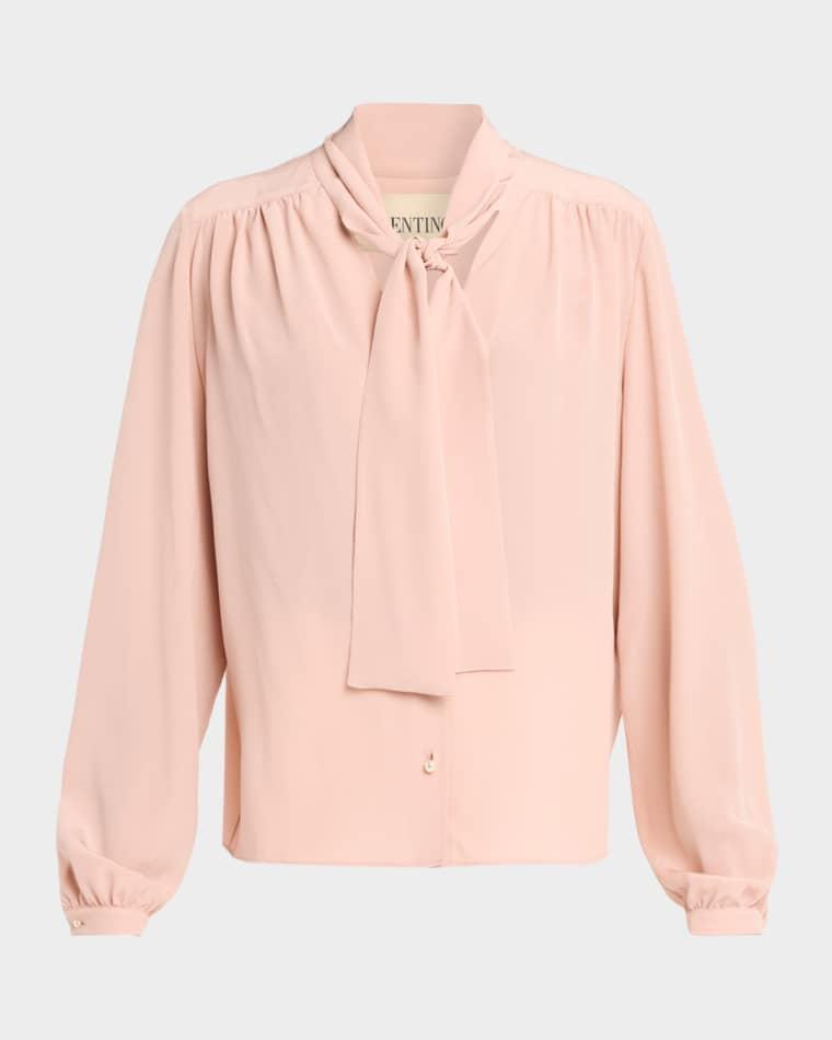 Neck Scarf Silk Crepe Shirt by VALENTINO