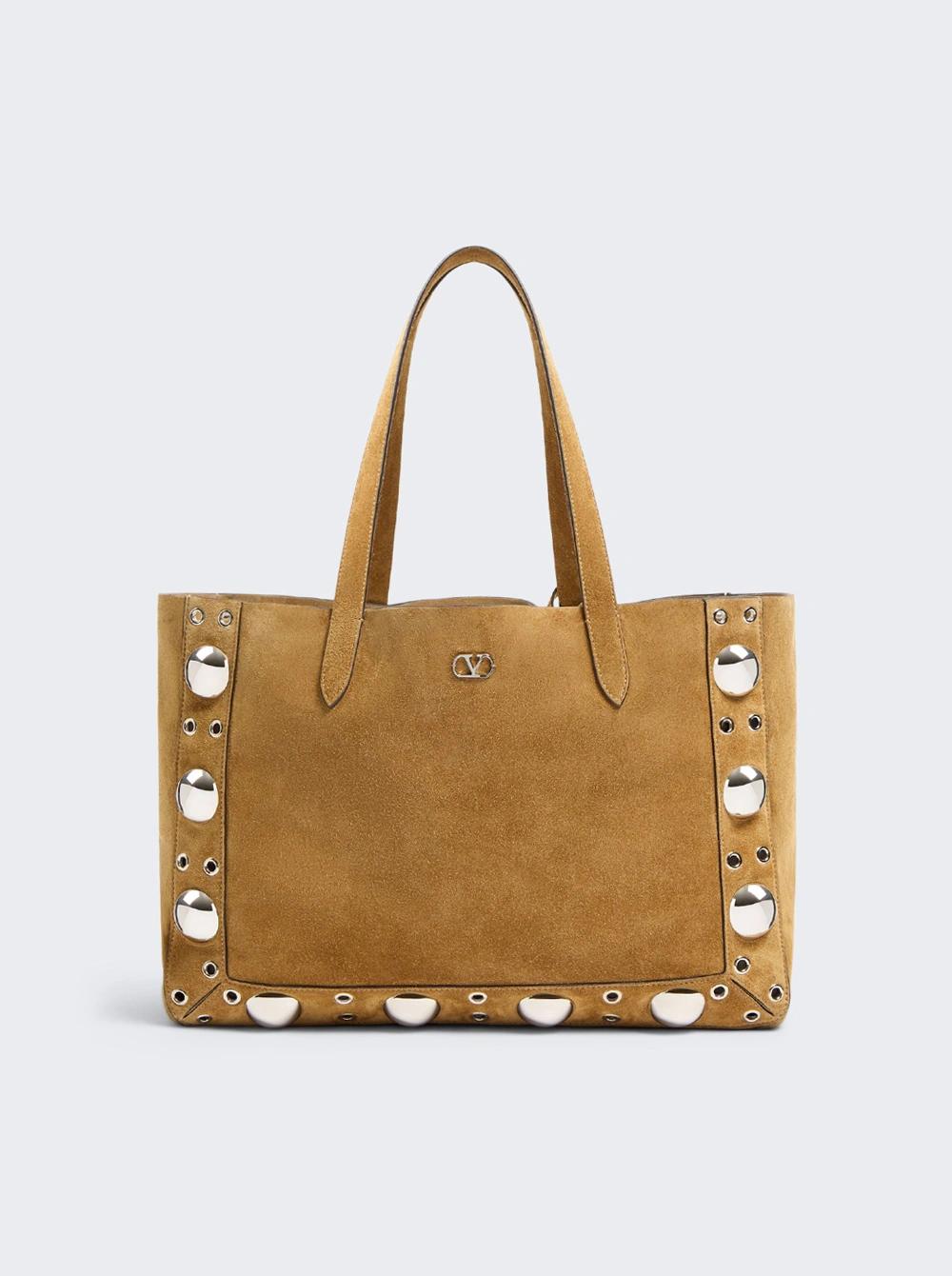 Nellcôte Large Suede Shopping Bag Havana Beige  | The Webster by VALENTINO