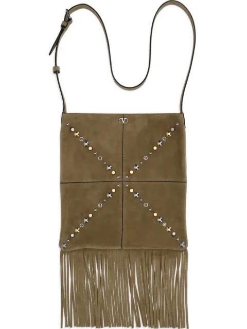 Nellcôte studded fringed shoulder bag by VALENTINO