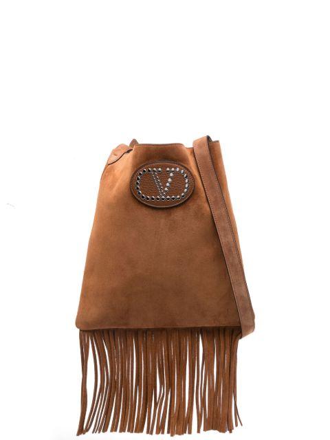 Nellcôte suede shoulder bag with fringes by VALENTINO